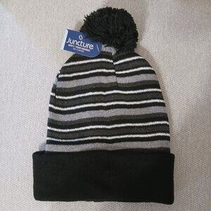 Junctures New Men's Winter hat Black/White/Gray OS.
